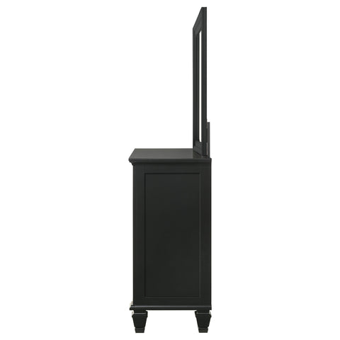 Jackie Beach 11-drawer Dresser with Mirror BlackBlack