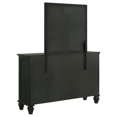 Jackie Beach 11-drawer Dresser with Mirror BlackBlack