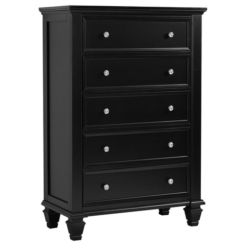 Jackie Beach 5-drawer Bedroom Chest BlackBlack