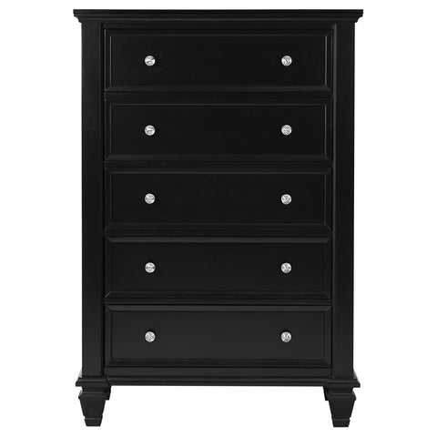 Jackie Beach 5-drawer Bedroom Chest BlackBlack