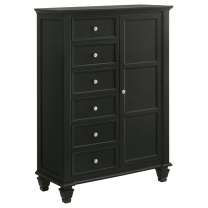 Jackie Beach 8-drawer Door Chest BlackBlack