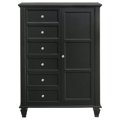 Jackie Beach 8-drawer Door Chest BlackBlack