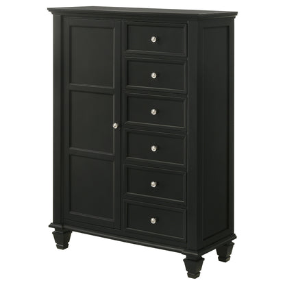 Jackie Beach 8-drawer Door Chest BlackBlack