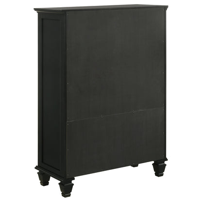 Jackie Beach 8-drawer Door Chest BlackBlack
