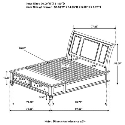 Eastern King Storage Bed