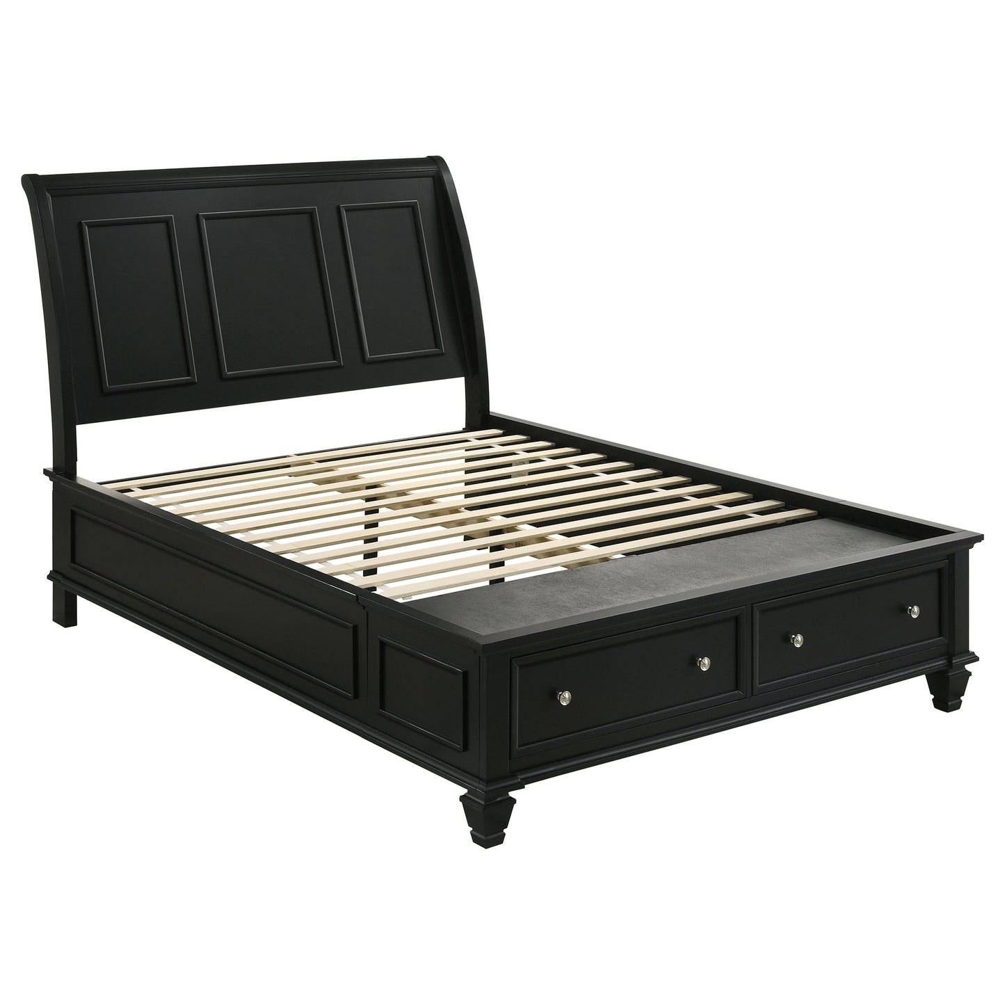 jackie beach wood queen storage panel bed blackblack