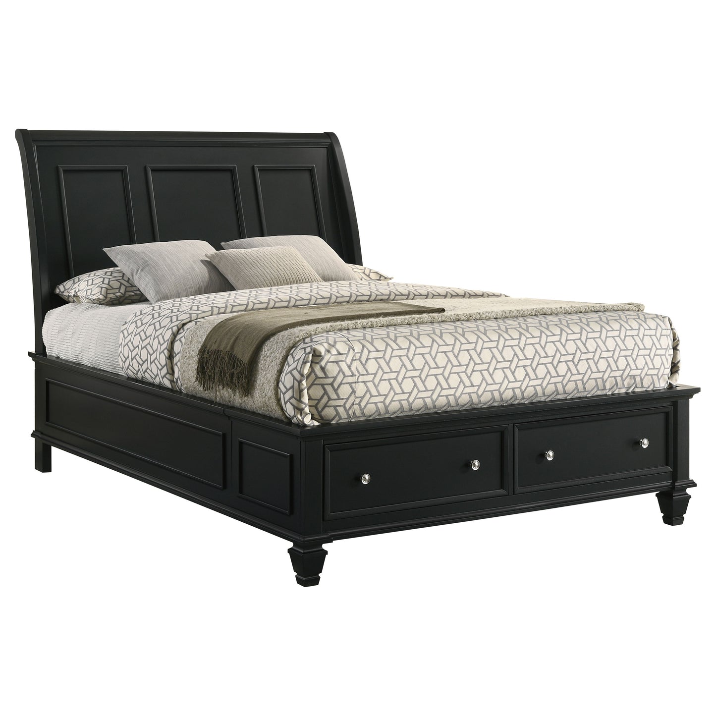 jackie beach wood queen storage panel bed blackblack