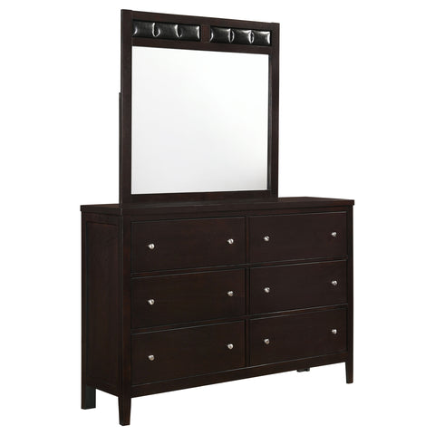 Bradenton 6-drawer Dresser with Mirror CappuccinoCappuccino
