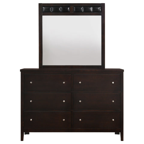 Bradenton 6-drawer Dresser with Mirror CappuccinoCappuccino