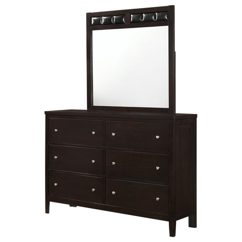 Bradenton 6-drawer Dresser with Mirror CappuccinoCappuccino
