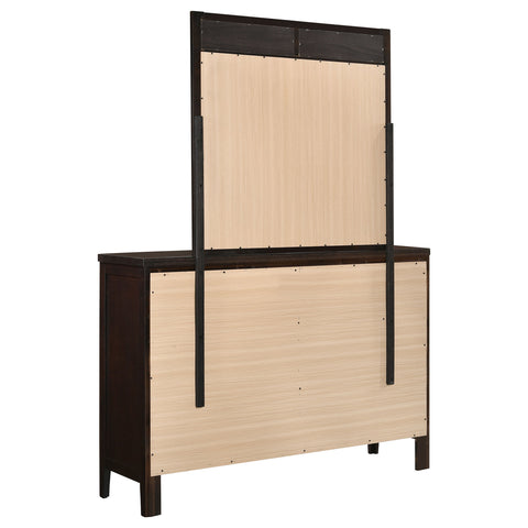 Bradenton 6-drawer Dresser with Mirror CappuccinoCappuccino
