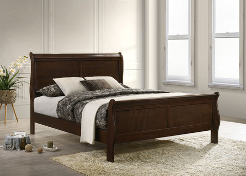 Kravitz Philippe Wood Eastern King Sleigh Bed CappuccinoCappuccino