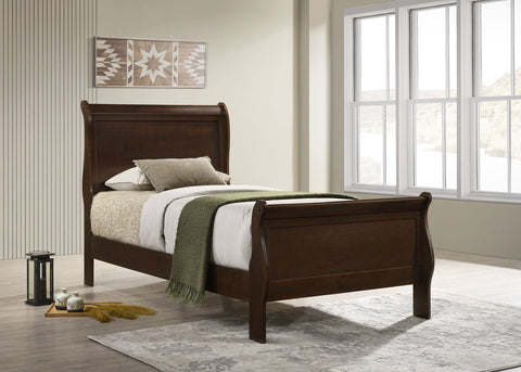 Kravitz Philippe Wood Twin Sleigh Bed CappuccinoCappuccino