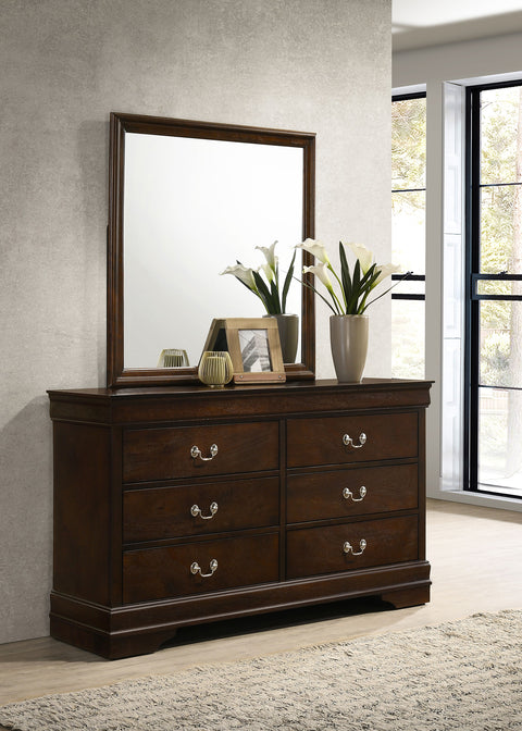 Kravitz Philippe 6-drawer Dresser with Mirror CappuccinoCappuccino