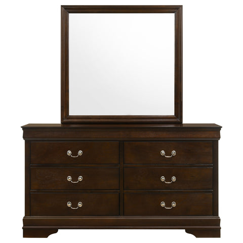 Kravitz Philippe 6-drawer Dresser with Mirror CappuccinoCappuccino