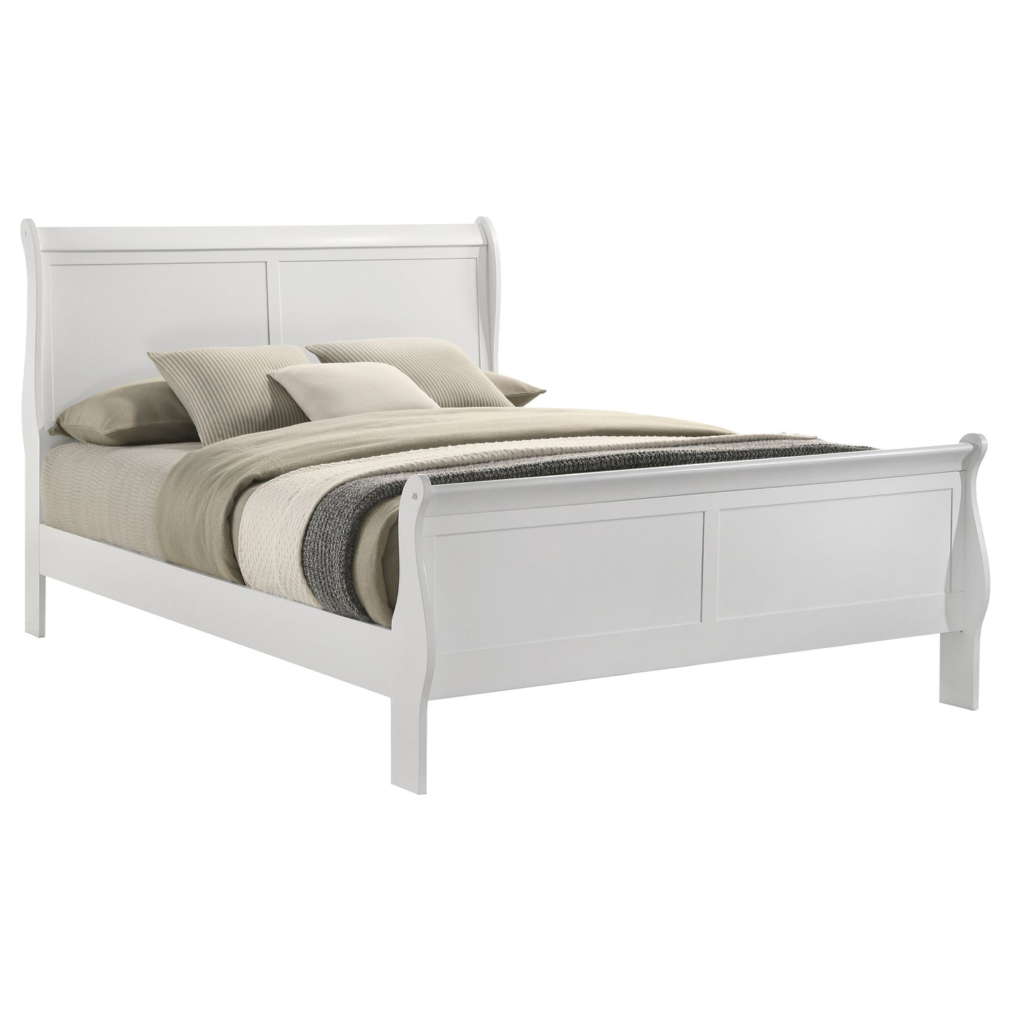 baker philippe 47-inch king sleigh panel bed white