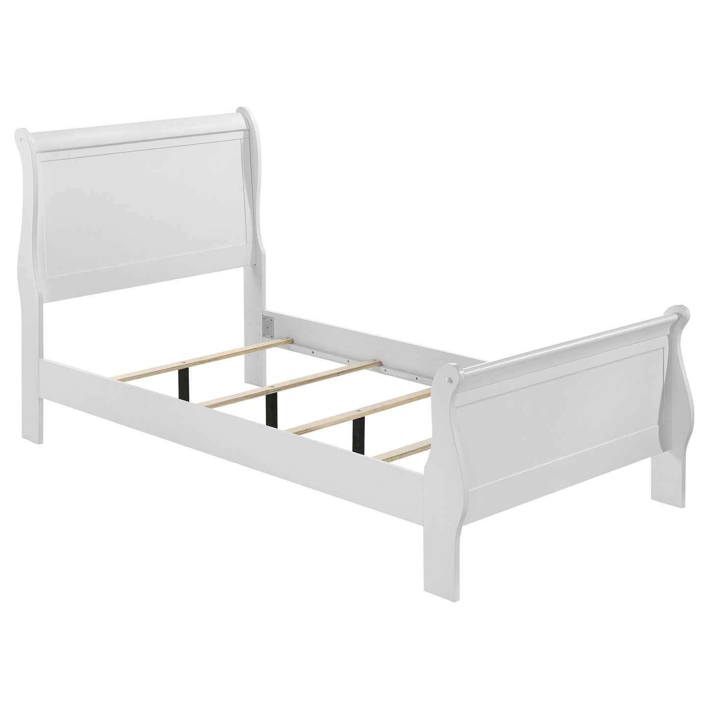 baker philippe 47-inch twin sleigh panel bed white