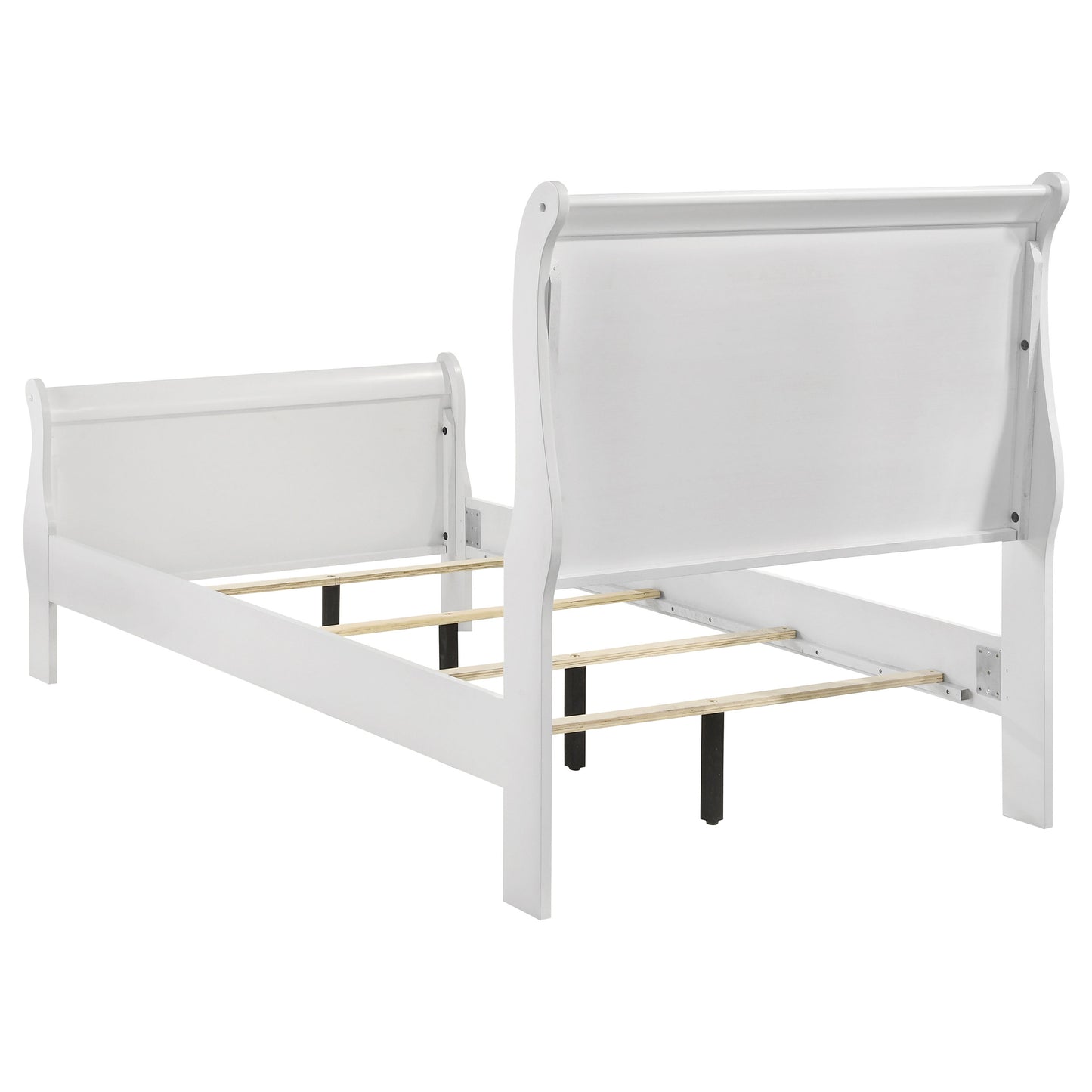 baker philippe 47-inch twin sleigh panel bed white