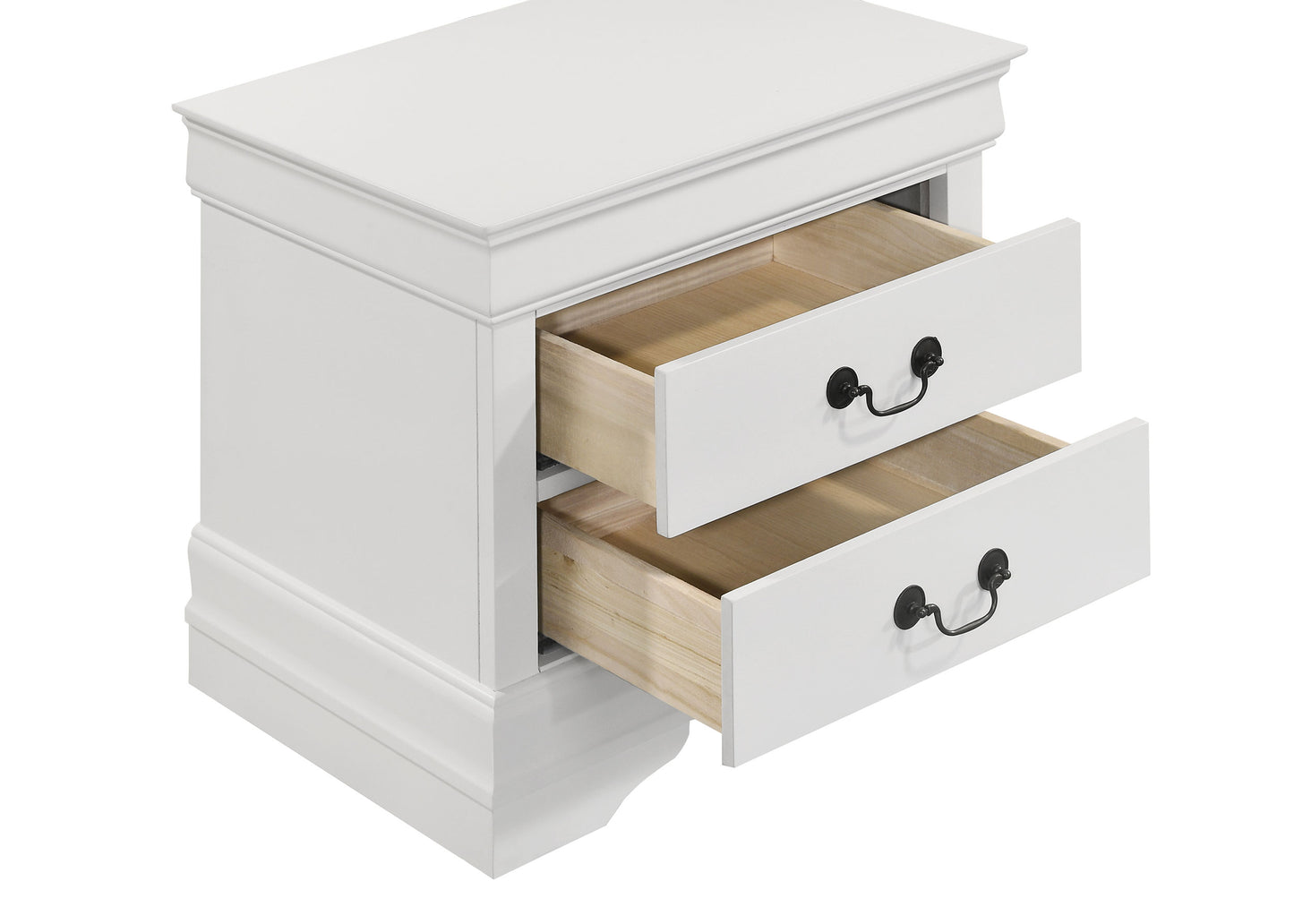 baker philippe 2-drawer nightstand bedside table white