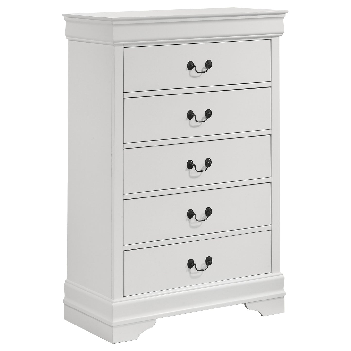 baker philippe 5-drawer bedroom chest white