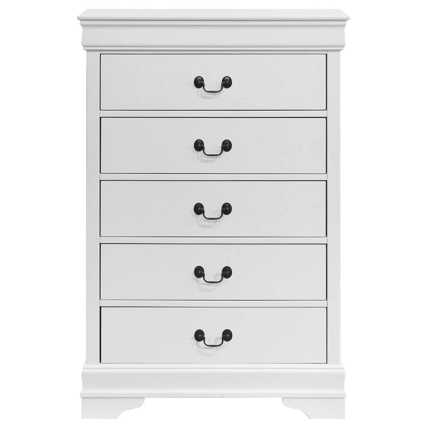 baker philippe 5-drawer bedroom chest white