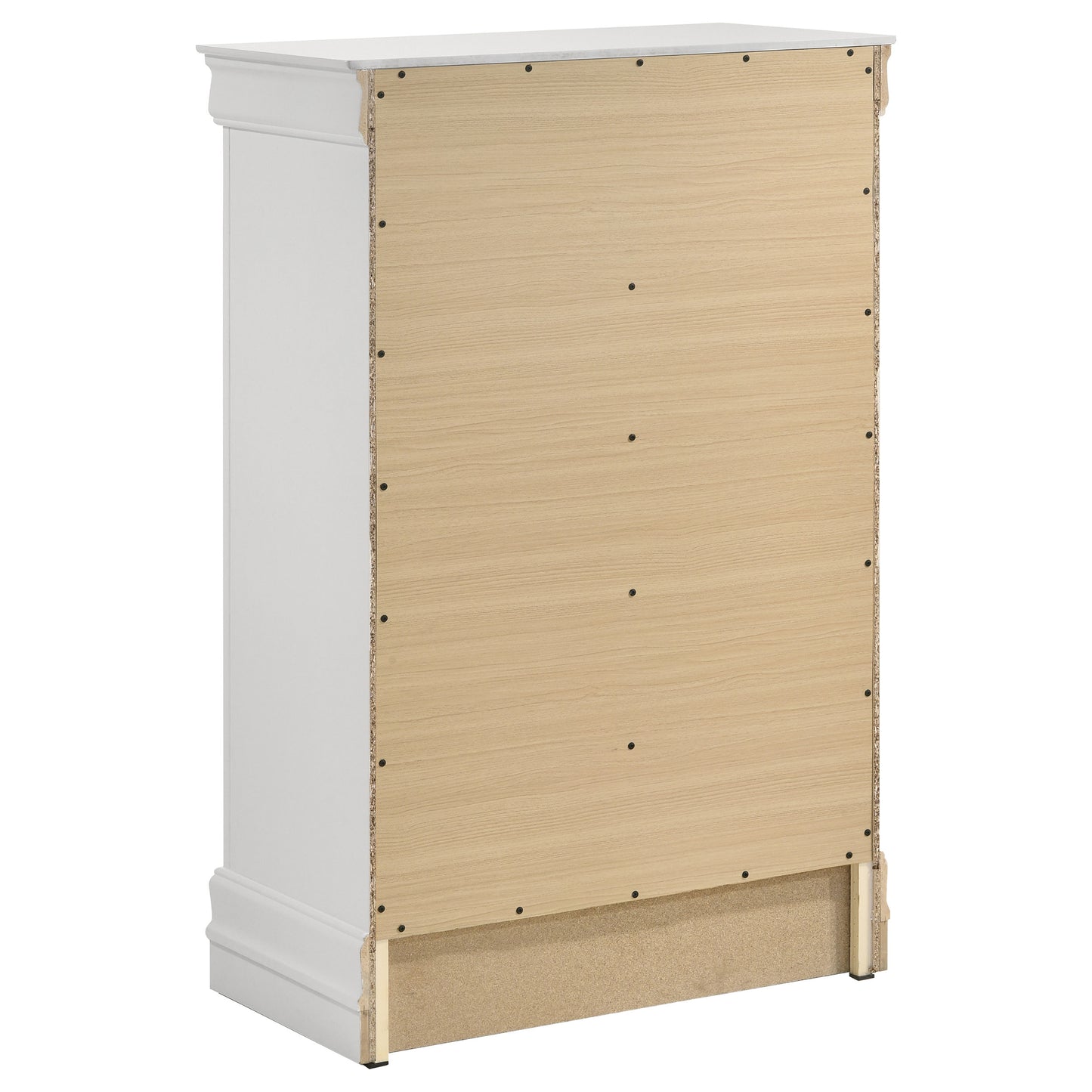 baker philippe 5-drawer bedroom chest white