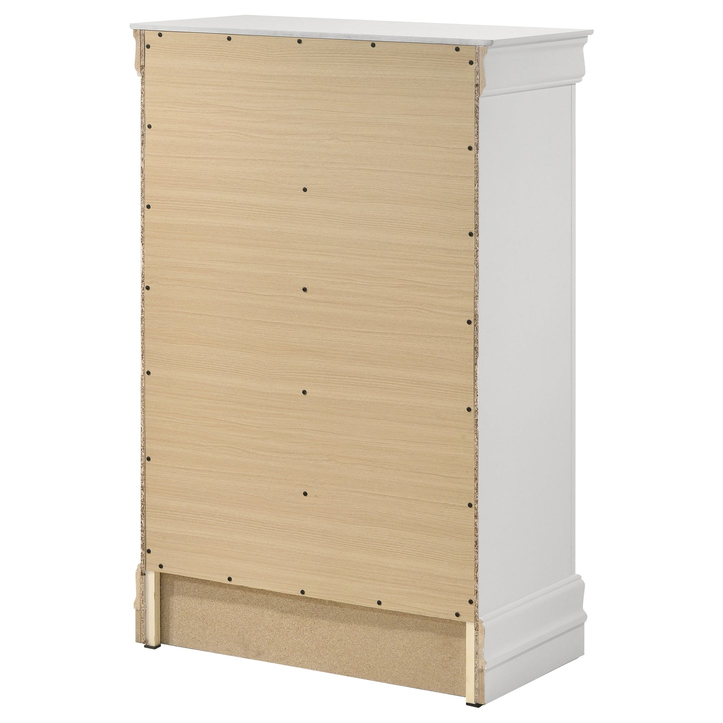 baker philippe 5-drawer bedroom chest white