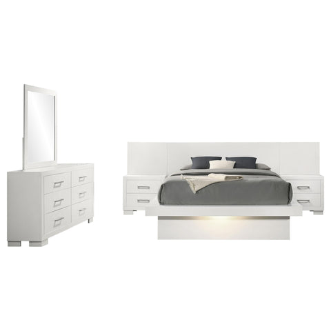 Yvette 5-piece Queen LED Bedroom Set Snow White