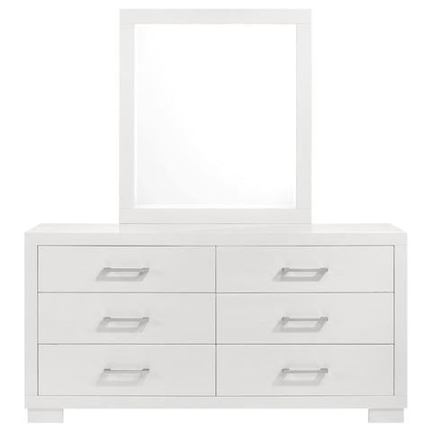 Rosalie 6-drawer Dresser with Mirror Cream WhiteSnow White