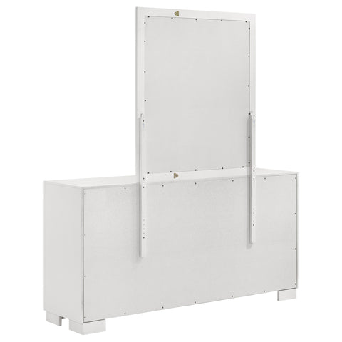 Rosalie 6-drawer Dresser with Mirror Cream WhiteSnow White