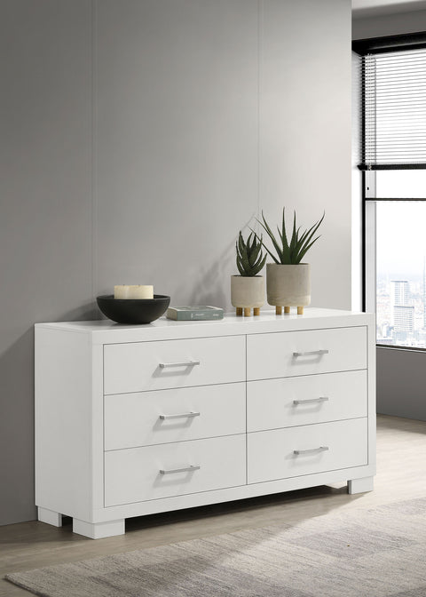 Rosalie 6-drawer Dresser Cream WhiteSnow White