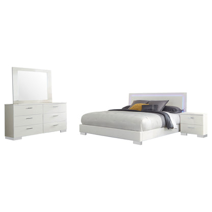 Zabka 4-piece California King Bedroom Set White Gloss