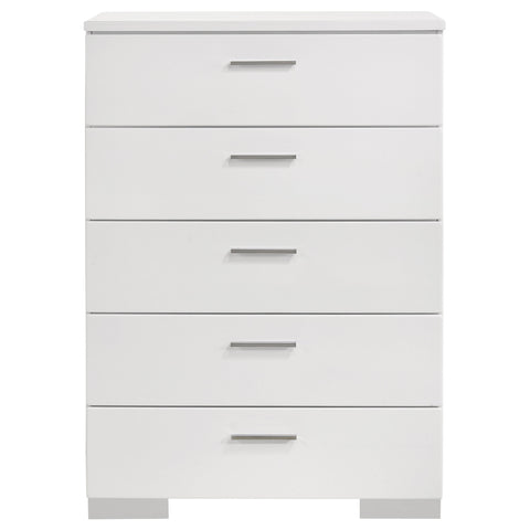 Zabka 5-piece California King Bedroom Set White Gloss