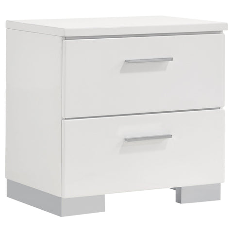 Marcelo 4-piece Twin Bedroom Set White High Gloss