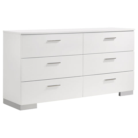 Marcelo 4-piece Twin Bedroom Set White High Gloss