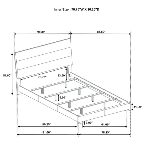 Zabka 6-piece Eastern King Bedroom Set White High Gloss