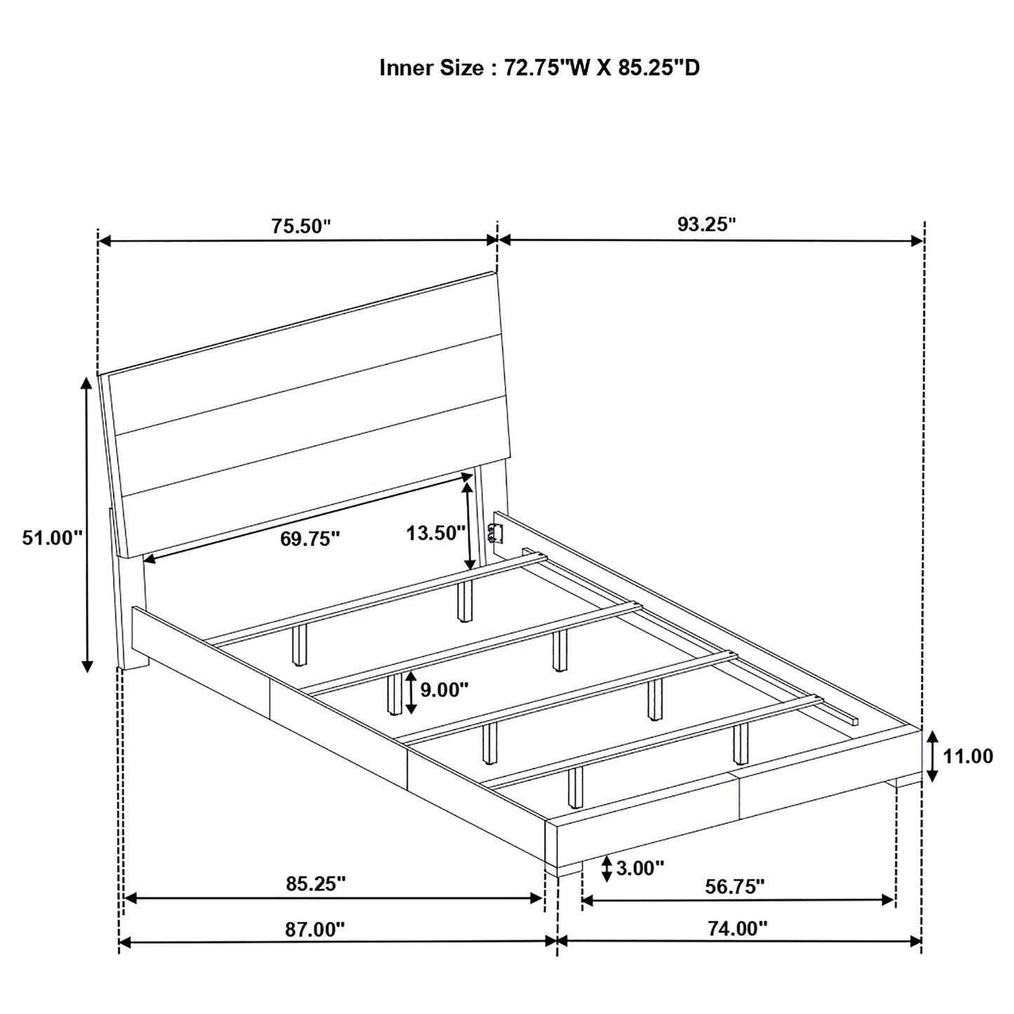 zabka 6-piece california king bedroom set white gloss