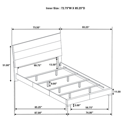 Zabka 6-piece California King Bedroom Set White Gloss