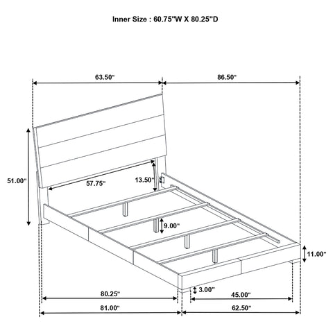 Zabka 6-piece Queen Bedroom Set White High Gloss