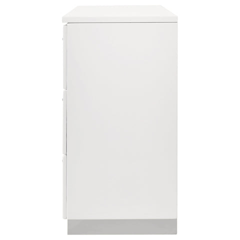 Mikayla 6-drawer Dresser White High GlossWhite High Gloss
