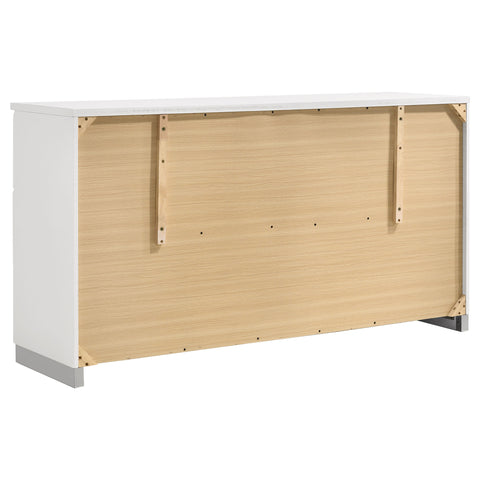 Mikayla 6-drawer Dresser White High GlossWhite High Gloss