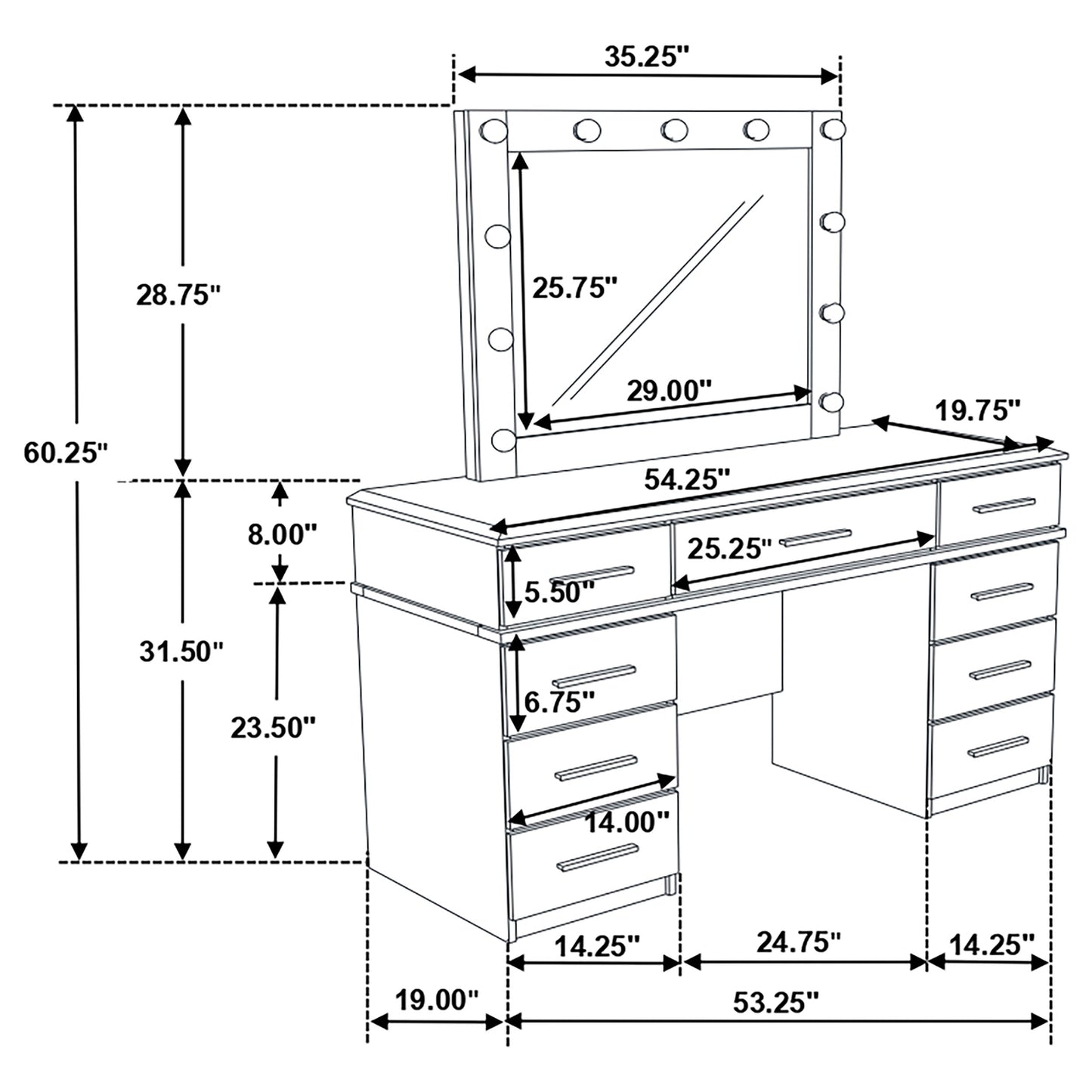 vanity table & mirror