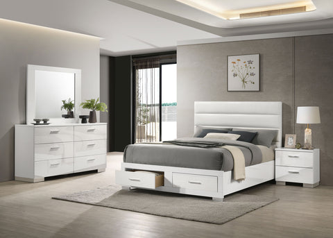 Zabka 4-piece Eastern King Platform Bedroom Set White