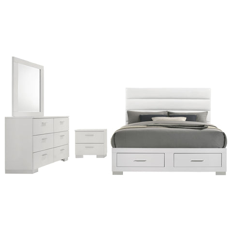 Zabka 4-piece Queen Platform Bedroom Set White