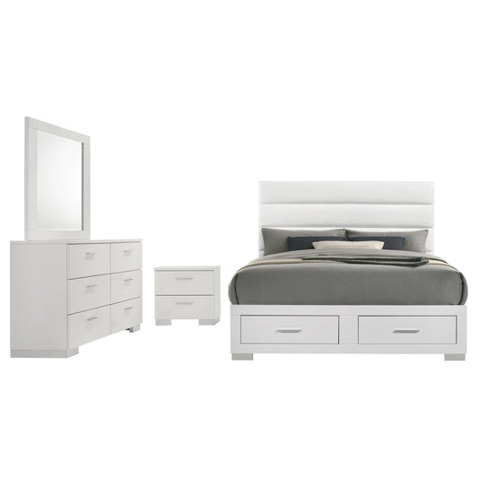 Zabka 4-piece Queen Platform Bedroom Set White
