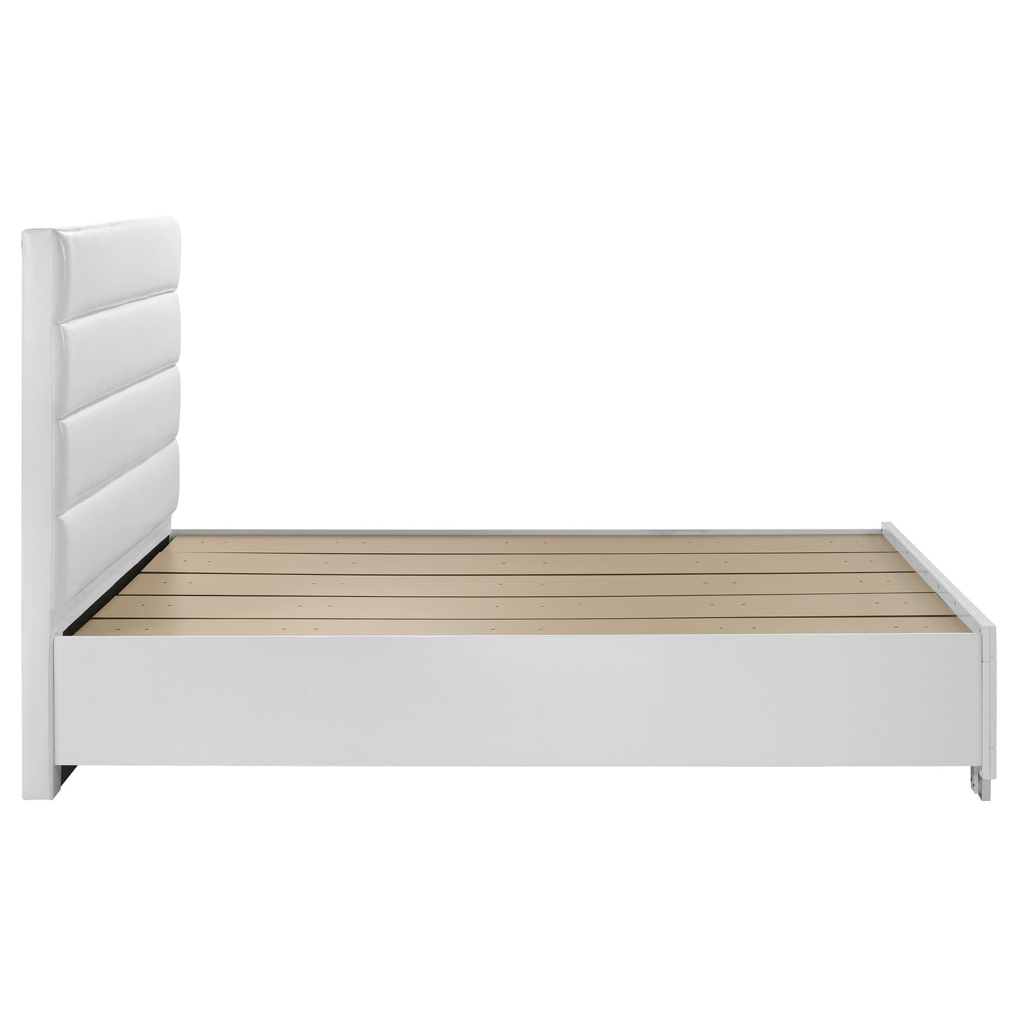 zabka queen storage bed white high gloss
