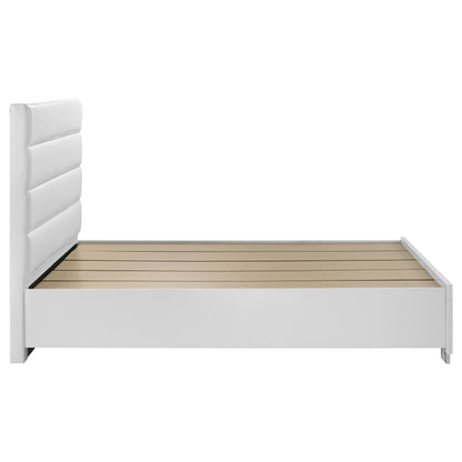 Zabka Queen Storage Bed White High Gloss