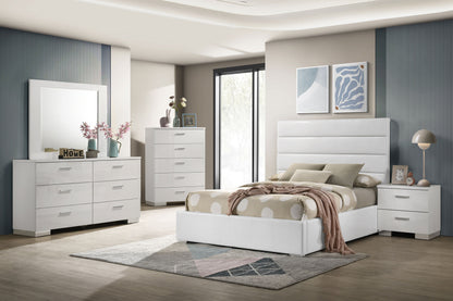 Zabka 5-piece Full Bedroom Set White High Gloss