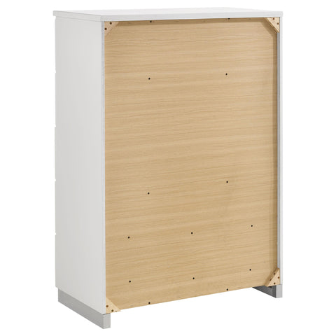 Marcelo 5-piece California King Bedroom Set White High Gloss