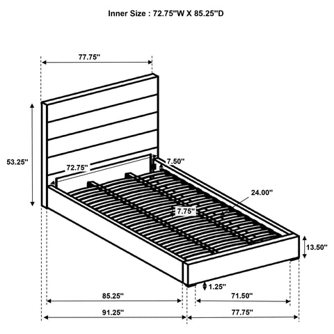 Marcelo 53-inch Upholstered California King Bed White